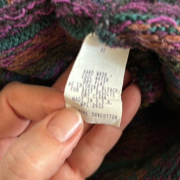 VTG ALPS Men’s Wool Blend Sweater Vest Sz M Button Down Jewel Tones/Gray Grandpa - Picture 6 of 6